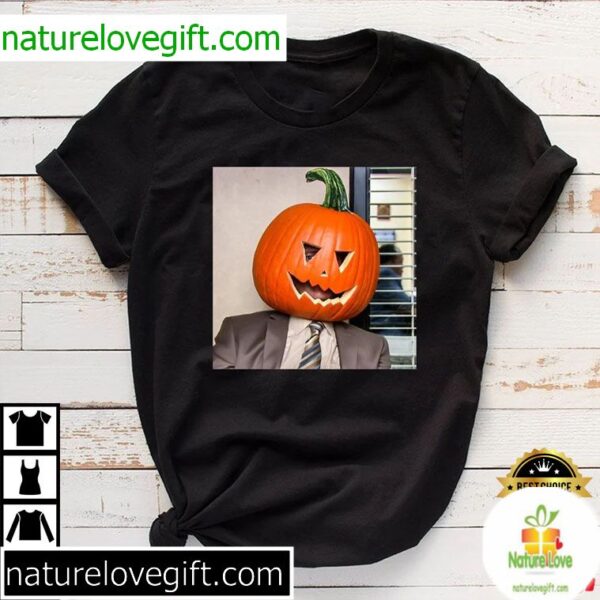 Pumpkin Head Halloween T-Shirt Dwight The Office Best Design