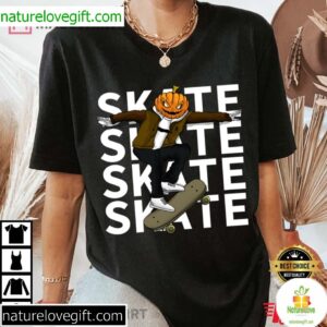 Pumpkin Skateboard Halloween Shirt for Boys