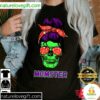 Skull Mom Halloween Shirt Funny Messy Bun Mama T-Shirt