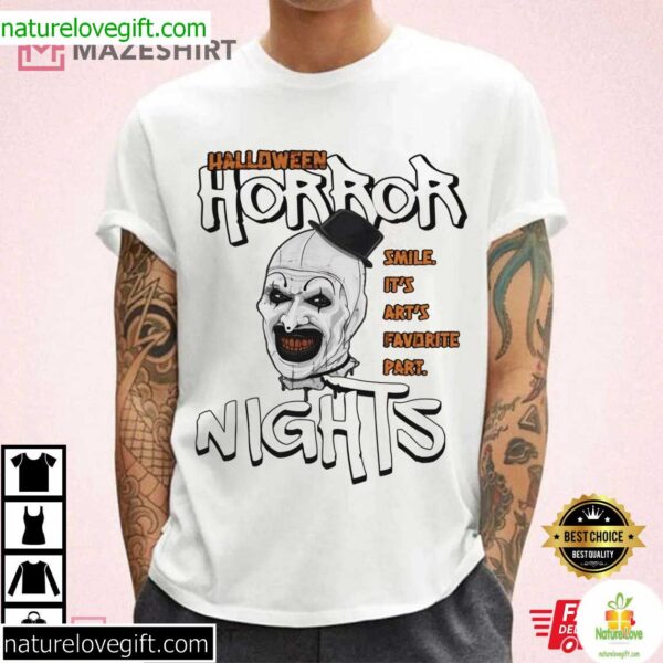Terrifier Clown Halloween Horror Nights Scary Movie T-Shirt