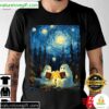 Van Gogh Ghost T-Shirt Halloween Starry Night Book Camping Tee
