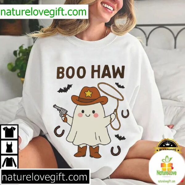 Vintage Cowboy Halloween Ghost T-Shirt Boo Haw Western Tee
