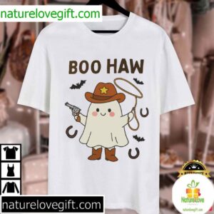 Boo Haw Vintage Western Cowboy Halloween Ghost T Shirt (2)