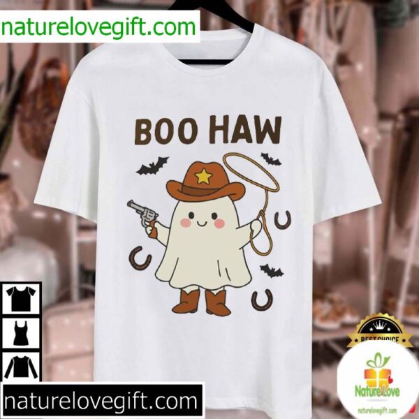 Vintage Cowboy Halloween Ghost T-Shirt Boo Haw Western Tee