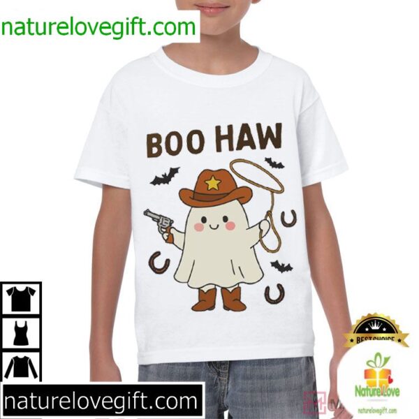 Vintage Cowboy Halloween Ghost T-Shirt Boo Haw Western Tee