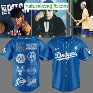 BTS Army Dodgers 2025 Jersey Los Angeles Baseball Shirt