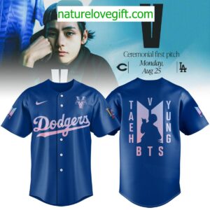 BTS Los Angeles Dodgers 2025 Blue Jersey Collab