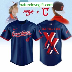 Cleveland Guardians MGK Cle Till I Die Navy Baseball Jersey Cleveland Guardians MGK Cle Till I Die Navy Baseball Jersey