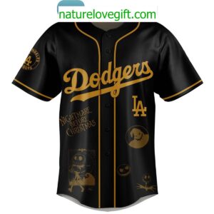Los Angeles Dodgers The Nightmare Before Christmas Jack Skellington Halloween Jersey 2 1