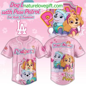 Dodgers Paw Patrol 2025 Jersey for Kids and Families Dog Day