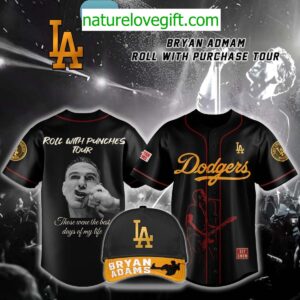 Los Angeles Dodgers Bryan Adams 2025 Tour Jersey Roll With Purchase