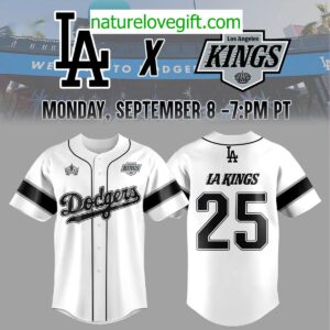 Los Angeles Dodgers Kings 2025 Jersey MLB NHL Fan Gear