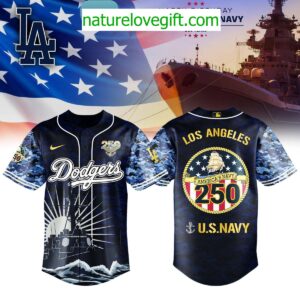 Los Angeles Dodgers Navy 250th Anniversary 2025 Birthday Jersey