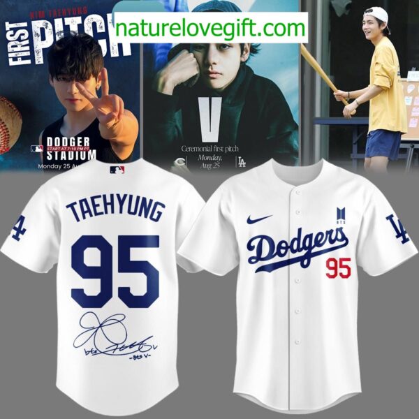 Los Angeles Dodgers Taehyung 95 Jersey BTS V Merch