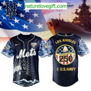 New York Mets Navy 250th Birthday 2025 Commemorative Jersey
