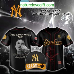 New York Yankees Bryan Adams 2025 Tour Jersey Roll With Purchase