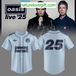 Oasis 2025 Tour Jersey Ocean Blue Live Concert Merch