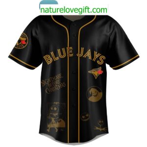 Toronto Blue Jays Jack Skellington Halloween Jersey Nightmare Before Christmas 1 Toronto Blue Jays The Nightmare Before Christmas Jack Skellington Halloween Jersey 2