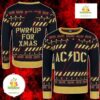 ACDC Christmas Jumper Black Gold Lightning Bolt Holiday Sweatshirt