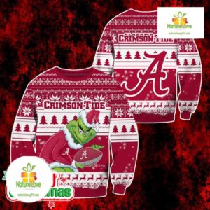 Alabama Crimson Tide Grinch Ugly Christmas Sweater Football Fan Gift