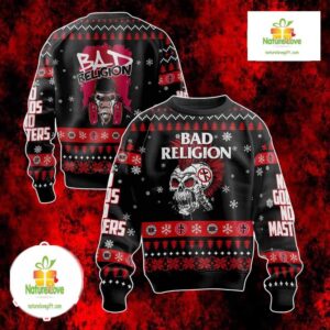 Bad Religion Ugly Christmas Sweater Holiday Party Pullover Snowflake Design