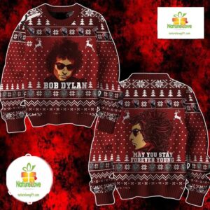 Bob Dylan Ugly Christmas Sweater Vintage Knit Holiday Design