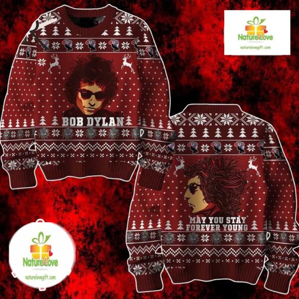 Bob Dylan Ugly Christmas Sweater Vintage Knit Holiday Design