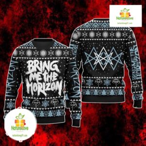 Bring Me The Horizon Ugly Christmas Sweater Blue Snowflake Magic Circle