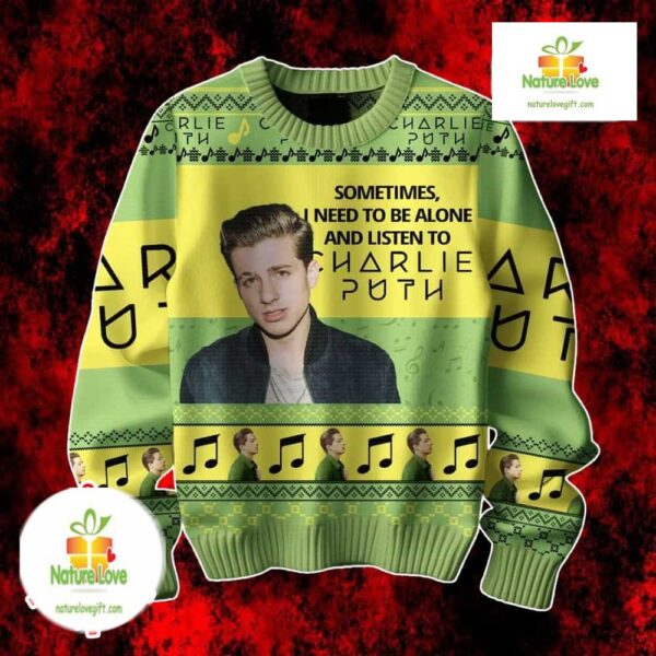 Charlie Puth Ugly Christmas Sweater Holiday Gift for Music Fans