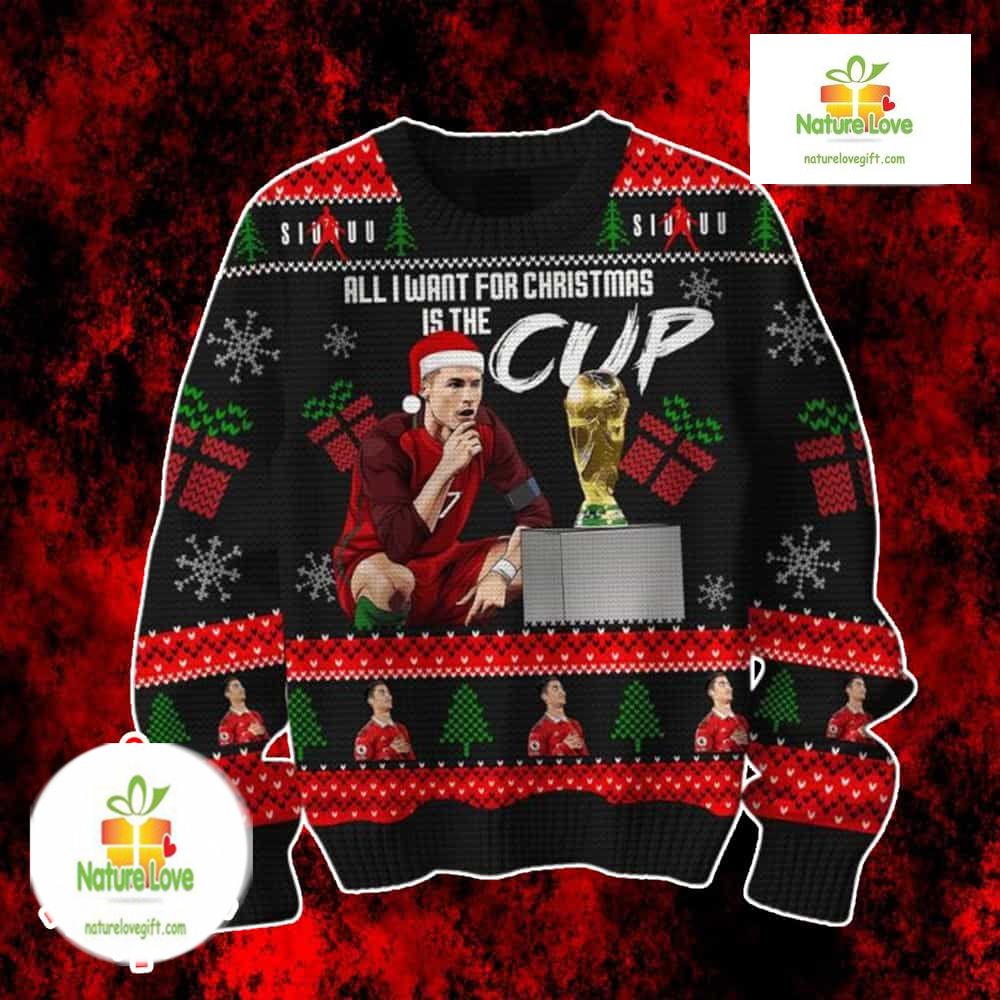 Cristiano Ronaldo Ugly Christmas Sweater Holiday Football Gift Cristiano Ronaldo Ugly Christmas Sweater Holiday Football Gift