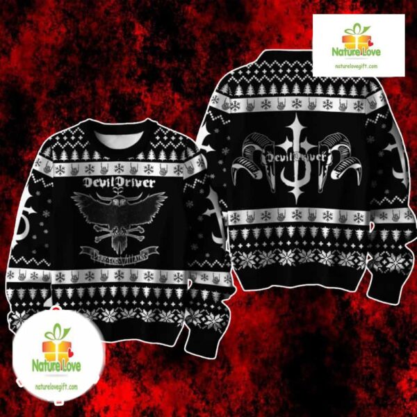 Devildriver Ugly Christmas Sweater Heavy Metal Holiday Gift