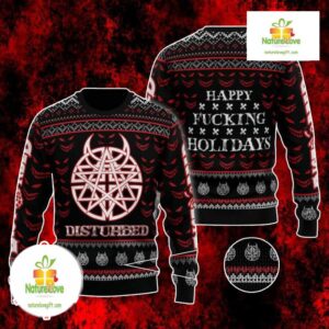 Disturbed Ugly Christmas Sweater Rock Metal Band Holiday Gift