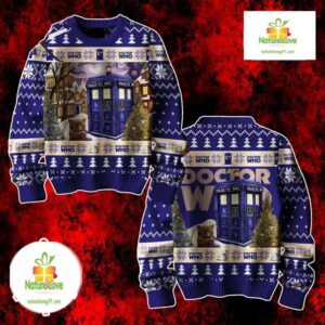 Doctor Who Ugly Christmas Sweater Tardis Festive Knit Design