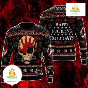 Five Finger Death Punch Ugly Christmas Sweater Holiday Party Knit