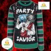 Funny Jesus Ugly Christmas Sweater Holiday Party Jumper Black Green White