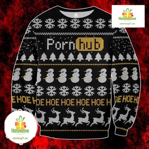 Funny Ugly Christmas Sweater Holiday Design With Snowflakes Snowman