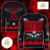 Guns N Roses Ugly Christmas Sweater Holiday Knit Black Red Green Rose Snowflake