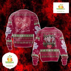 I Love Lucy Ugly Christmas Sweater 72nd Anniversary Holiday Knit