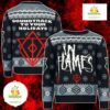 In Flames Ugly Christmas Sweater Black Red Snowflake Band Merch Holiday