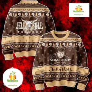 Jelly Roll Ugly Christmas Sweater Somebody Save Me Lyrics Design