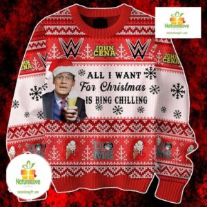 John Cena Bing Chilling Ugly Christmas Sweater Holiday Gift
