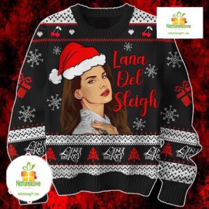 Lana Del Rey Ugly Christmas Sweater Holiday Knit Santa Snowflake