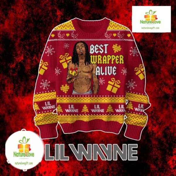 Lil Wayne Ugly Christmas Sweater Best Wrapper Alive Holiday Gift
