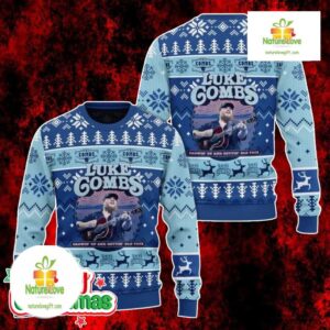 Luke Combs Ugly Christmas Sweater Growin Up Tour Holiday Gift Country Music