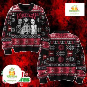 Maneskin Ugly Christmas Sweater Holiday Jumper Custom Name Number