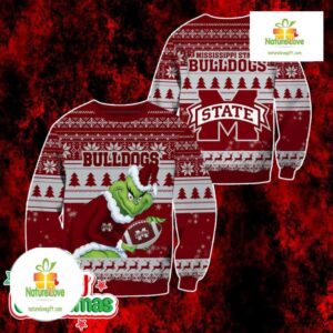 Mississippi State Bulldogs Grinch Ugly Christmas Sweater Maroon Pullover