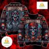 Motley Crue Ugly Christmas Sweater Skull Flame Rock Fan Holiday Gift