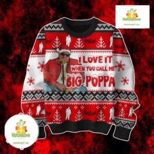 Notorious Big Ugly Christmas Sweater Big Poppa Holiday Knit