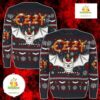 Ozzy Osbourne Ugly Christmas Sweater Bat Design Multicolor
