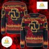 Rammstein Ugly Christmas Sweater Fire Tree Design Metal Fan Gift